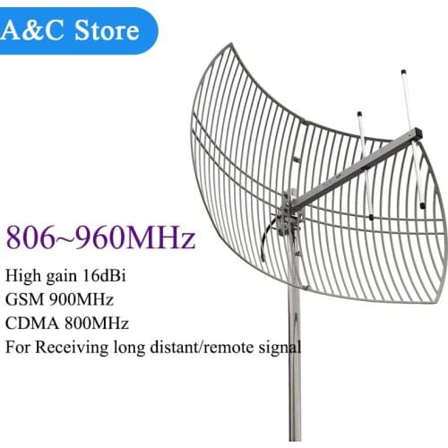 868MHz parabolic grid antenna remote signal receiver 806~960MHz GSM Repeater Signal Amplifier booster