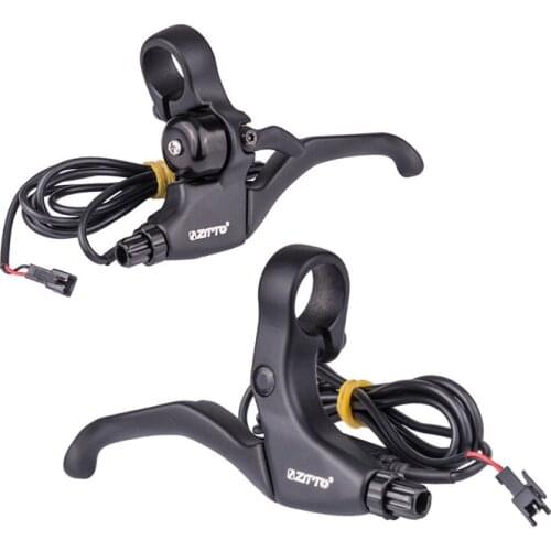 1 Pair Aluminum Alloy Lithium Electric Car Brake Lever with Bell Black Color Electric Bike Brake Lever Handle Model SB4A