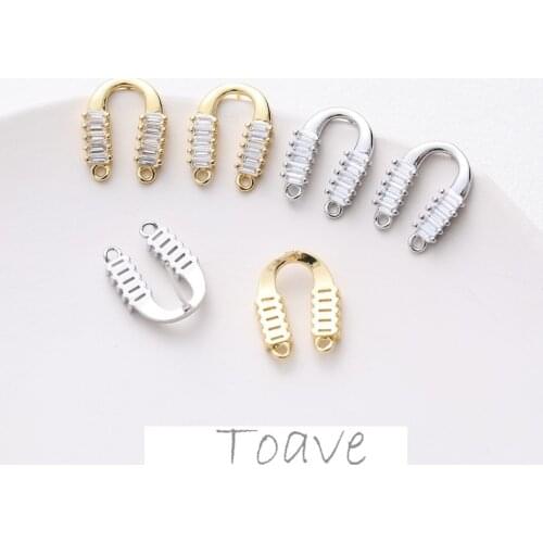 Color-preserving electroplating real gold arched zircon crystal earrings earrings diy hand-made material accessories