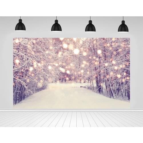 Scopiso Winter Snow Forest Natural Scenic Background Light Bokeh Polka Dots Photographic Backdrop Child Photocall Photo Studio