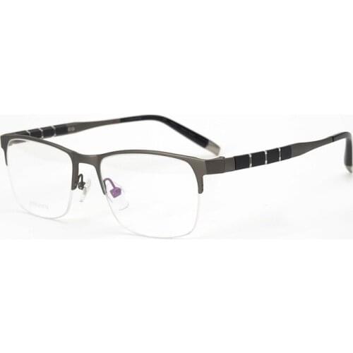 Ultra-Light Pure Titanium Spectacle Frame Mens Business Glasses Big Face Compatible Super Elastic Half-Frame Frame