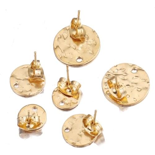 10 Stainless Steel DIY Round Deep Embossed Ear Hook Earplugs Hypoallergenic Earrings Back Support Earring Accessories