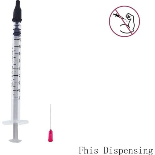 1ml/1cc Syringe Needle 25G 1.5 Inch Tip Dispensing Needles Sealing Cap Pack of 10