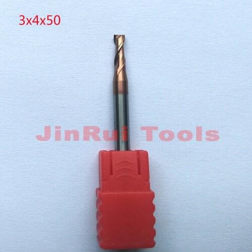 Jerray 1pc 3mm 3x4x50L HRC55 2Flutes Flat end mills Solide Carbide End Mills CNC router bit Milling cutter Tools knife