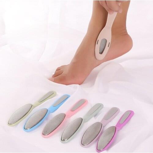 1PCS Durable Stainless steel double head rubbing board Peeling Footstone Foot care tools Household Easy To Repair Feet Tool
