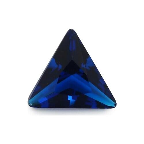 100pcs 3x3~10x10mm Triangle Shape Loose Stone Dark Blue Color Glass Synthetic Gems For Jewelry DIY Stone