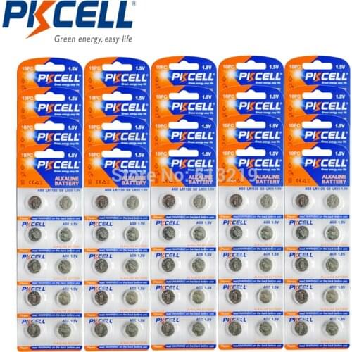 200Pcs(10Pc/Card)1.5V AG8 LR55 191 L1120 391 LR1121 Alkaline Button Cell Battery