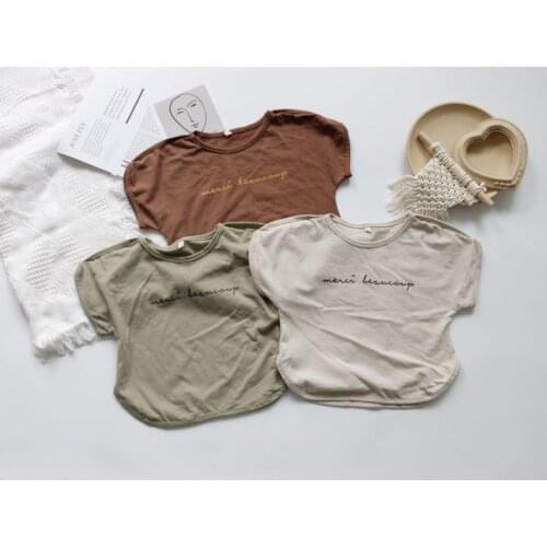 2020 Spring And Summer KIDS T-shirt Printed Lettered Bat Sleeve Children T-shirt girls top little girls clothing