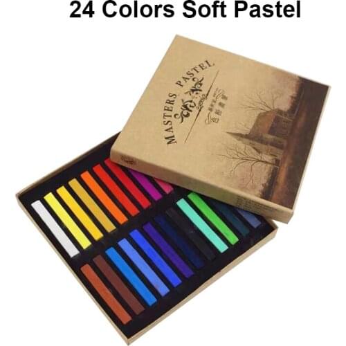 24 Assorted Colors brilliant colors soft Square chalk Artist Pastels