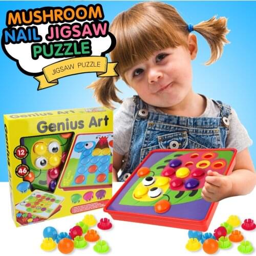 3D Puzzles Toys for Children Assembly Mosaic Mosaic Mushroom Nail Kit Buttons Art Kids Enlightenment Educational Toys