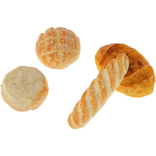 4Pcs 1/12 Dollhouse Miniature Simulation Bread Dollhouse Miniature Food Breakfast Snack Dessert Kitchen Toys