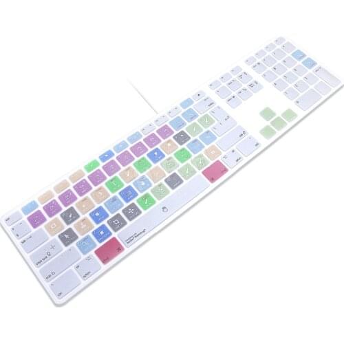 Adobe Photoshop PS Hot keys Design Keyboard Cover For Apple Keyboard with Numeric Keypad Wired USB for iMac G6 Desktop PC Wired