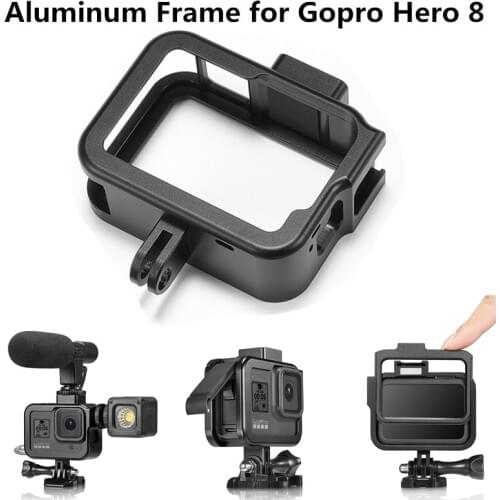 For Gopro Accessories Aluminum Frame Mount With Protective Shell Case Cover For GoPro Hero 8 Black Camera Housing