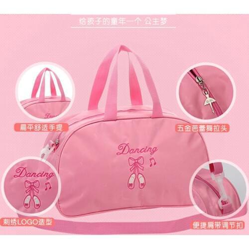 Girl Ballet Handbag Embroidered Canvas Shoulder Bag For Kids Lovele Pink Princess Package High Quality Waterproof Dance Bags