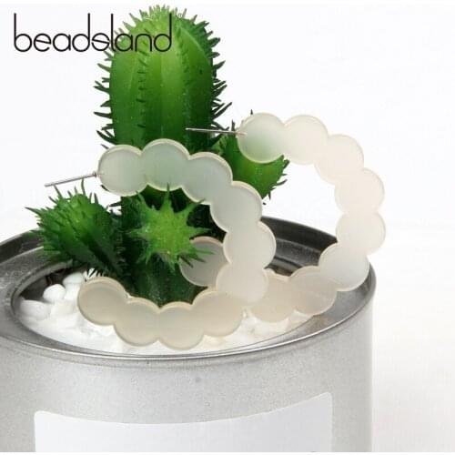 Beadsland Acetic Acrylic Hoop Earrings Fashion Hyperbole Letter Women Girls Dancing Party Christmas Gift 39065