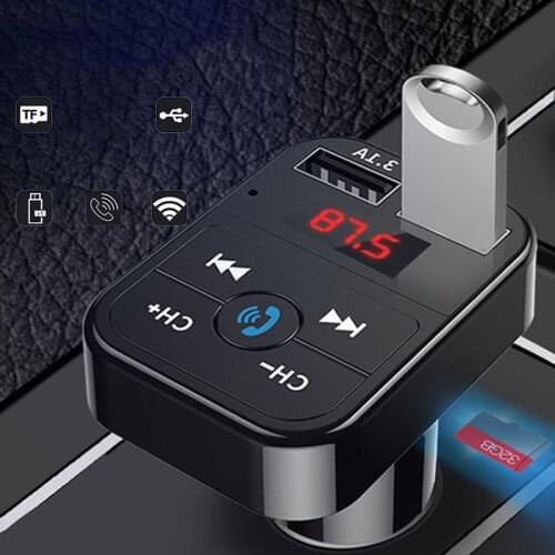 Car Bluetooth 5.0 FM Transmitter Receiver Wireless Handsfree Audio Adapter For Car Auto MP3 Player Support TF Card/ U Disk