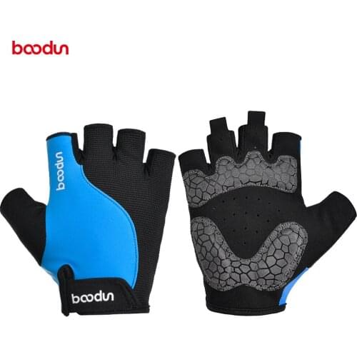 Boodun Breathable Microfiber Bicycle Sport Gloves Road Bike MTB Shockproof Half Finger Mittens Fishing Hiking Cycling Short Glov