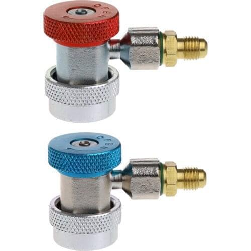 2Pcs R134A H / L Adapters Quick Coupling Air Conditioner Coolant Adjustable New