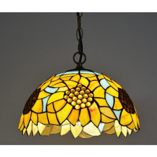 European Classical Tiffany Stained Glass Chandelier Restaurant Cafe Bedroom Sunflower Southeast Asia Chandelier