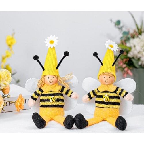 Bumble Bee Gnome Dwarf Swedish Interior Figurines Bee Elf Angel Doll Home Room Easter Party Decoration Kawaii Accessories