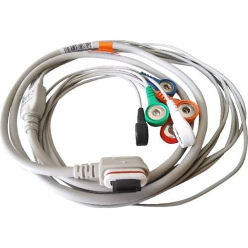 Holter Recorder ECG Patient Cable 7 Leads Snap 4.0 AHA Standard for Ge Seer Light Holter Machine 3 Channels