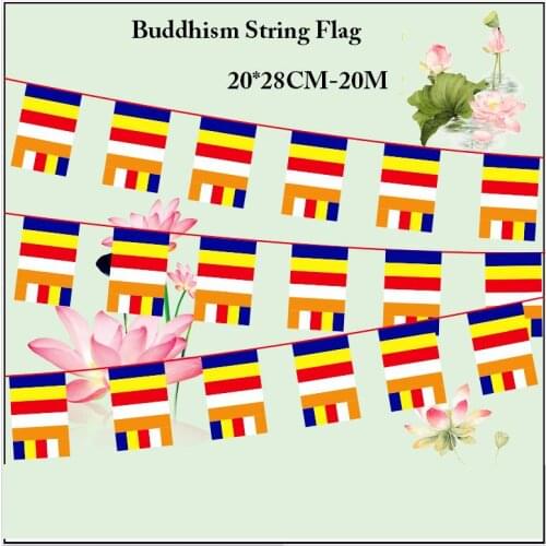 KAFNIK,20 meters 20*28CM Buddhism String Flag Banner Bar For Party Decoration/World Event Carnival Decor,free shipping