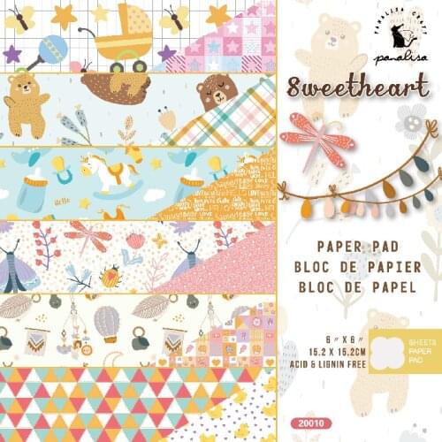 KLJUYP 12 Sheets Sweet Heart Scrapbooking Pads Paper Origami Art Background Paper Card Making DIY Scrapbook Paper Craft
