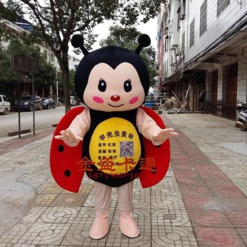 Ladybug Mascot Costume Insect Custom Adult Size Cartoon Character Cosplay Carnival Costume for Halloween Party Event