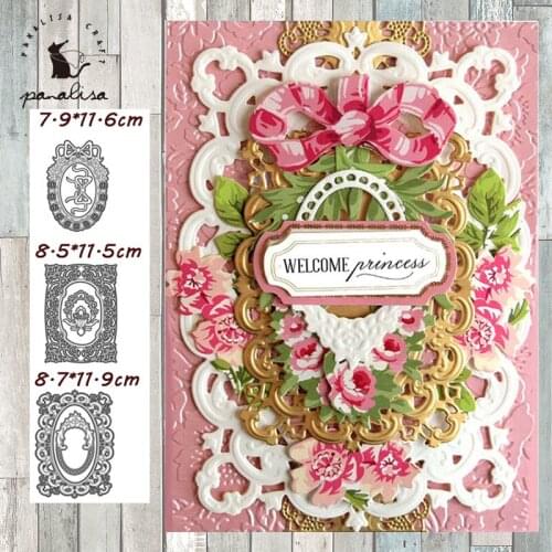 Panalisacraft Lace Frame Background Metal Cutting Dies And Stamps cut die scrapbooking Album Paper Card Craft Embossing