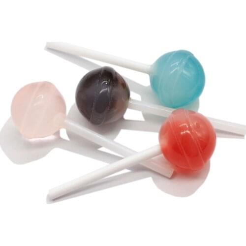 Hottest Colorful Lollipop Resin Decoration Charms Handmade Dollhouse Toys Gifts Simulation Sweet Candy Food DIY Craft