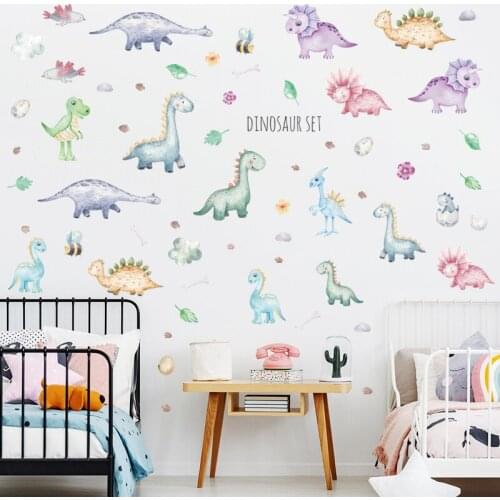 Cartoon Dinosaur Wall stickers Home Decor Living Room Jurassic Period Animal Print Decal For Wall Decor Art Mural Stickers