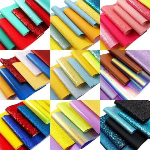 20*33cm Plain Color Set Faux Synthetic Leather Fabric For Bow-knot Bags Wallet Earring Phone Case Scrapbook DIY,1Yc16135