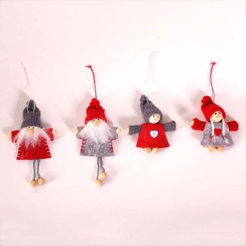 Christmas Tree Ornament Pendants Girls and Santa Claus Pendants for new year Home Decoration c2343