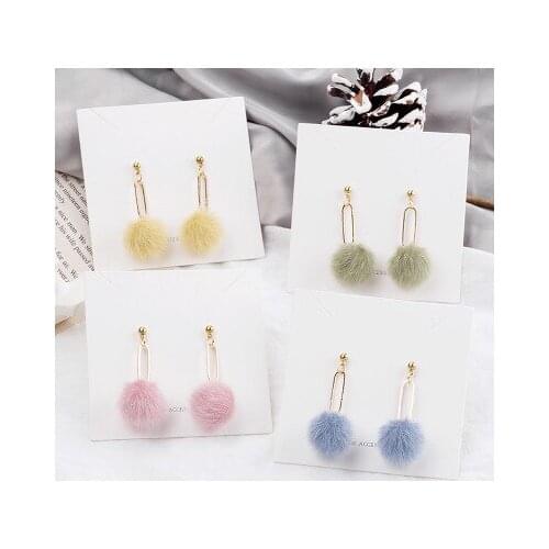 Korean Style Autumn And Winter New Earrings Fashion Candy Color Cute Metal Stitching Long Earrings