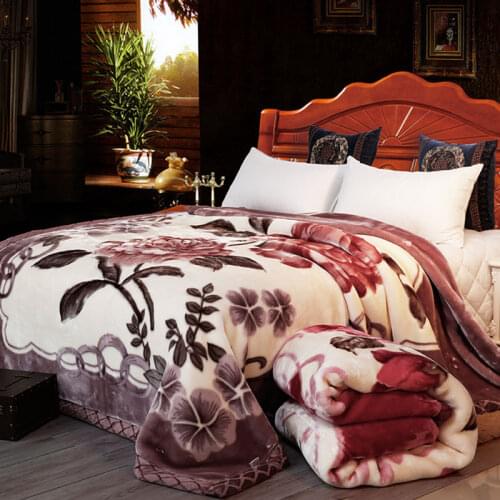 Super Soft Warm Fluffy Weighted Blanket Double Layer Raschel Mink Blanket For Double Bed Winter Bed Linens Thick Blanket