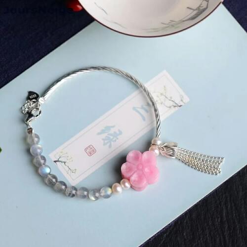 Wholesale JoursNeige Gray Moonlight Natural Stone Bracelets flower Bracelets for Women Crystal Bracelet Jewelry