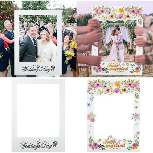 68cm * 48cm Wedding Photo Booth Props Just Married Photobooth Party Backdrop Decoration Bridal Bachelorette Supplies