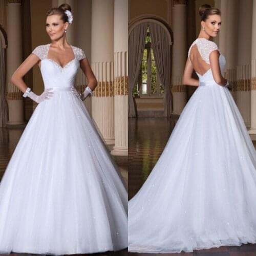 Custom Made vestido de noiva 2014 Ball Gown Wedding Dress Open Back vestidos de noivas 2014 sexy Bridal Gown casamento