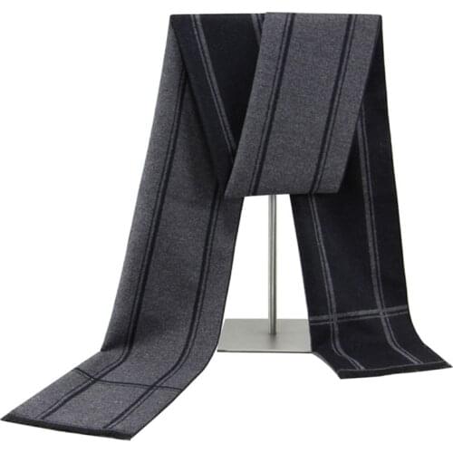 Scarf for Men,New Style Mens Stripes Scarf, European and American Fashion Cotton Scarf Men, Winter Warm Gray Scarf, Mens Scarf
