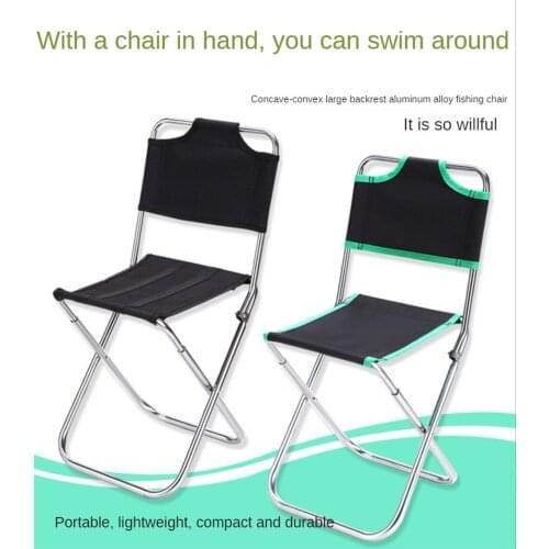 Fishing Chair Folding Portable Multi-functional Stool Small Chair Thickening Sitting Chair Fishing Chair Back Pocket Load 150Kg