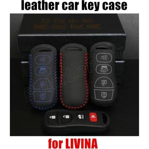 Only Red hand sewing handmade leather car key case cover fit for NISSAN SYLPHY/X-TRAIL/QASHQAI/TIIDA/LIVINA new fashion design