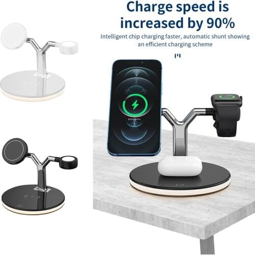 Phone Charging Station Wireless LED Phone Charger Type-C Universal Watch Earphone Charger for Apple Mobile Phone Watch Headset