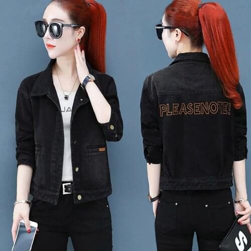 Black Denim Jacket Women Short 2021 New Pocket Denim Coat Female Students Korean Fashion Loose Spring And Autumn Tops Buttons
