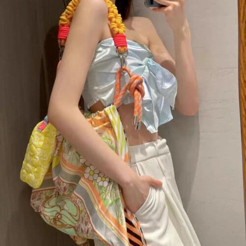 Women Silk scarf Tote Shoulder Messenger Bag Female Large Capacity Flowers Handbags Casual Cotton Cloth Shopping Crossbody Bags