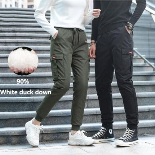 Winter Windproof White Duck Down Pants Outdoor Camping Hiking Skiing Trekking Waterproof Winter Thermal Warm Trousers Men Women