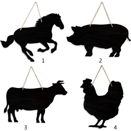 1PcRustic Farmhouse Chalkboard Animal Cow Horse Chicken Pig Wood Western Home Decor Message Farmhouse Kitchen Chalkboard