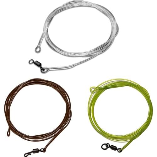 1M 30LB Fishing Leader Line Nylon Leader Line with Ring Swivel Quick Swivel Carp Fishing Accessory Tackle Pesca