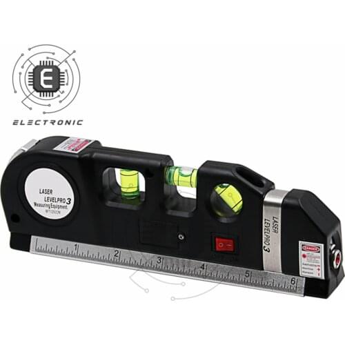 1pc Multifunctional Level Laser Horizon Vertical Measure Tape Aligner Bubbles Ruler Spirit Level