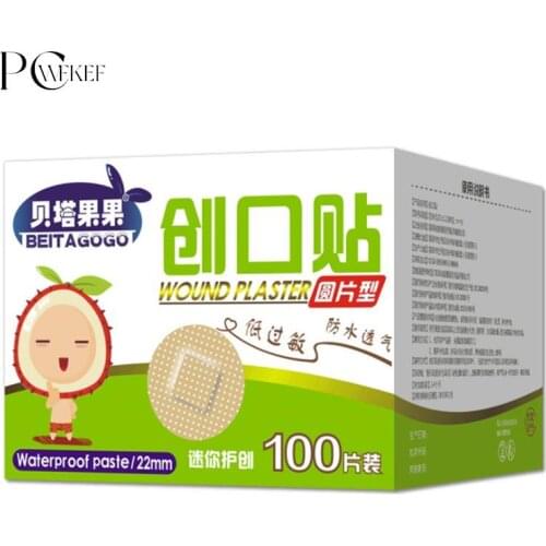 100PCS Waterproof Breathable Round Band Aid Adhesive Bandages First Aid Kit