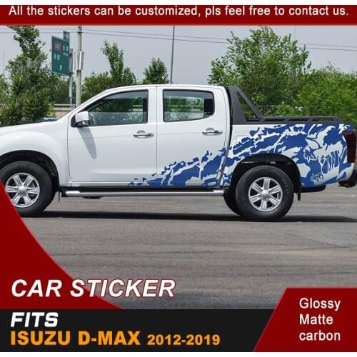 Car exterior 2 Pcs skull side body stripe graphic Vinyl car stickers fit for isuzu dmax 2012-2017